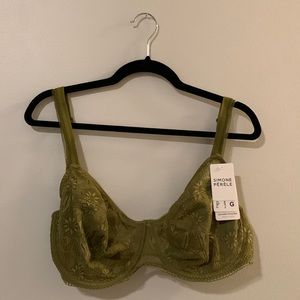 NWT green lace Simone Perele bra size 36G